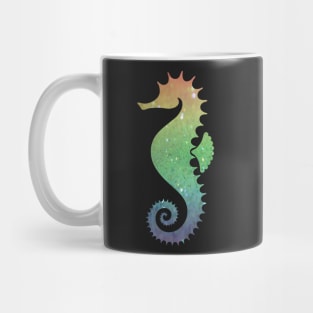 Rainbow Ombre Faux Glitter Seahorse Mug